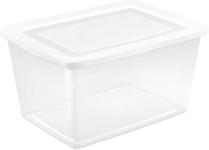 Sterilite 8-Pack Storage Boxes - Clear Plastic Containers with Lids | 58 Quart Heavy-Duty Organizers for Home & Office