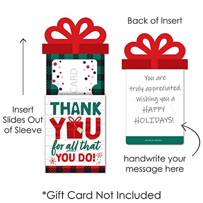 Christmas Thank You Gift Card Holders Set of 8 - Holiday Themed, 4 x 5.5 Inches