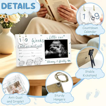 Baby Ultrasound Sonogram Picture Frame with Countdown Weeks Keepsake