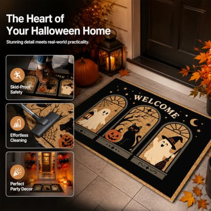 Halloween Doormat 3D Optical Illusion Ghost Welcome Rug - Fall Decor