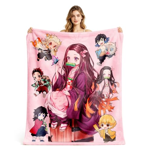 Anime Demon Flannel Blanket - Soft 50x60 Inch Sofa Bed Throw for Fans