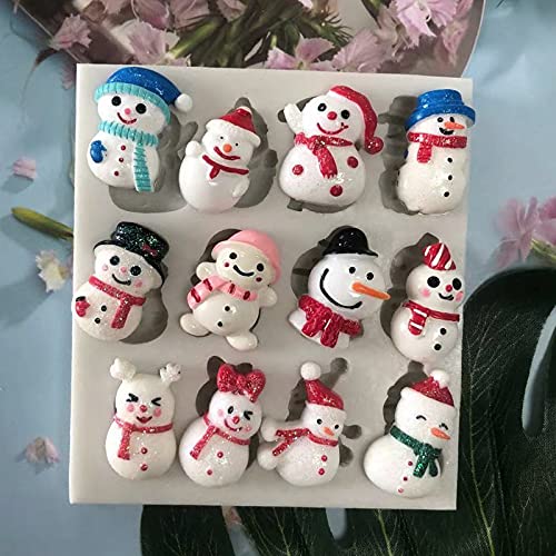 Christmas Elk & Snowman Silicone Mold for Cake Fondant Cookies Soap - Holiday Decor