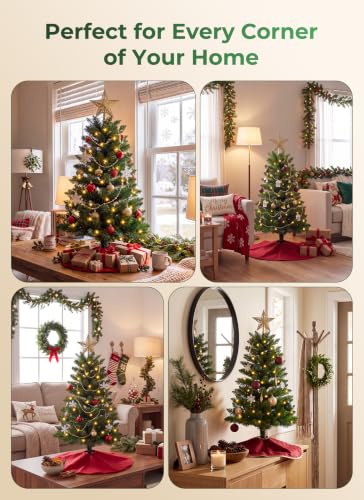 3FT Artificial Small Christmas Tree - Prelit Mini Tabletop Tree, Green, 3ft - Brightown