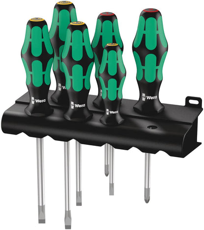 WERA Rack Screwdriver Set - Kraftform Plus Lasertip, 6-Piece Tool Set for Precision Work