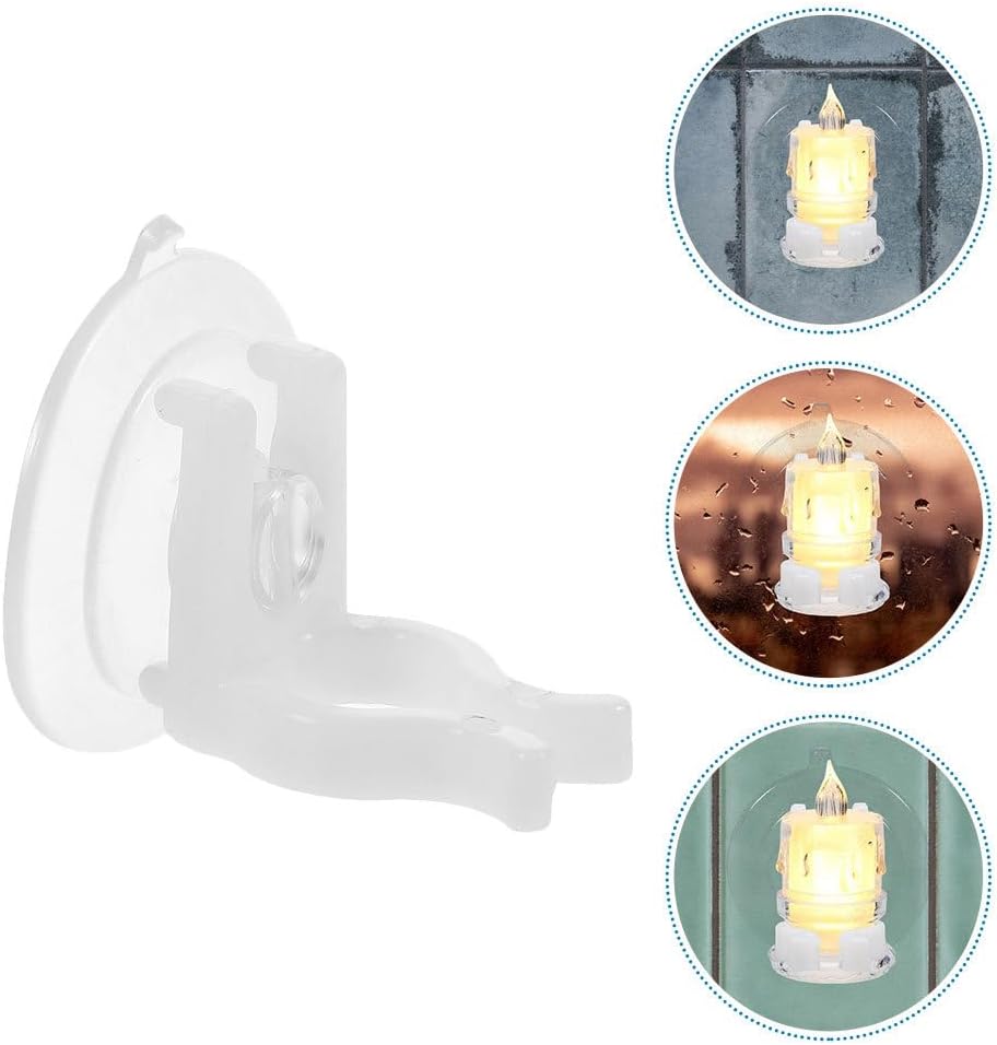 STOBAZA LED Candle Light Wall Hook - Secure Mounting with Transparent Suction Cups & Long Rod