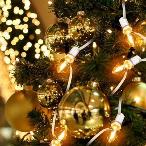 Christmas Village Lights with 5 LED Bulbs - 9FT C7 Cord Clips Accessory