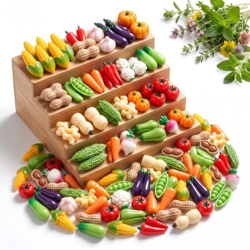 100PCS Fake Vegetable Resin Miniatures for Crafts and Decor