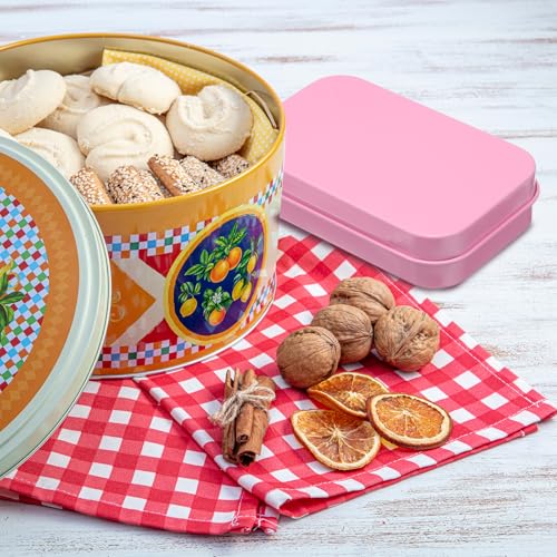 Pink Metal Tin Box Set - 2pcs Mini Storage Containers for Crafts & Gifts