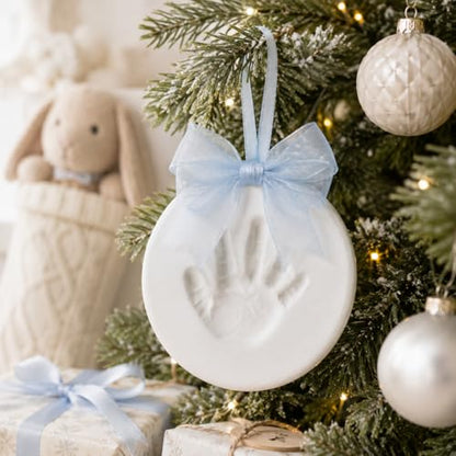 Baby Handprint Footprint Clay Keepsake Kit Blue - No-Bake Ornament Set
