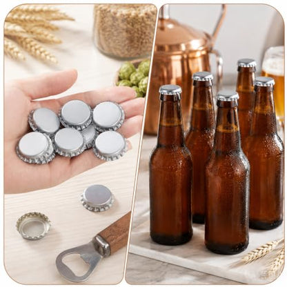 30-Pack Silver Metal Bottle Caps for Home Brewing & Craft Beverages