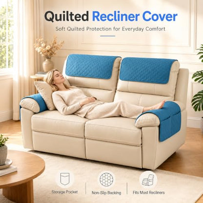 Brown Headrest Cover for Recliner Chair Sofas Non Slip Machine Washable - 1PC