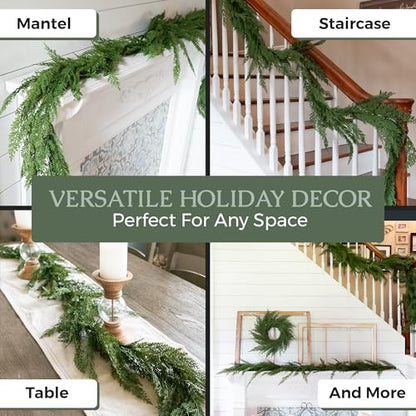 9ft Real Touch Cedar Garland Artificial Christmas Decor - Standard Length