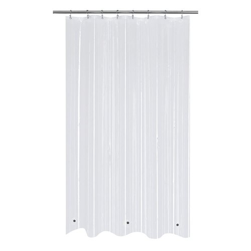 Mrs Awesome Clear PEVA Shower Curtain Liners with 3 Magnets, Water Proof Plastic Shower Liner for Bathroom or Shower Stall, 54x78