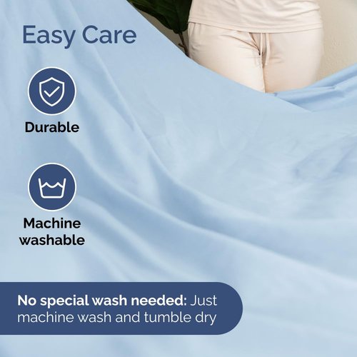 Flex Top Split Head King 4 Piece Sheet Set - Comfy Breathable & Cooling Bed Sheets Set - Hotel Luxury Bedding for Women, Men, Kids, Teens, Boys & Girls - Deep Pockets, Soft and Oeko-Tex - Light Blue