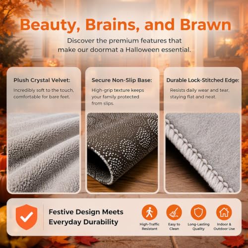 Halloween Doormat 3D Optical Illusion Ghost Welcome Rug - Fall Decor
