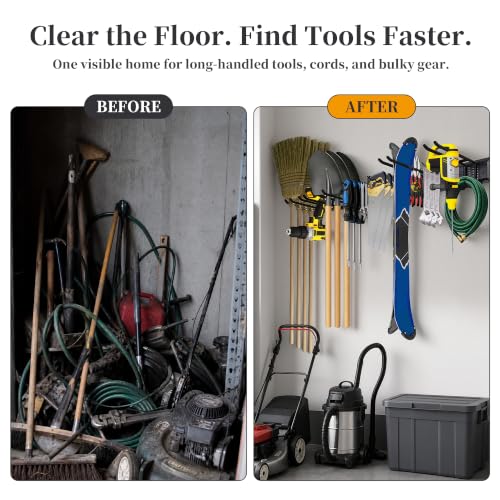 Garage Wall Organizer with Tool Rack - 49.5 Inch, 510 lb Capacity