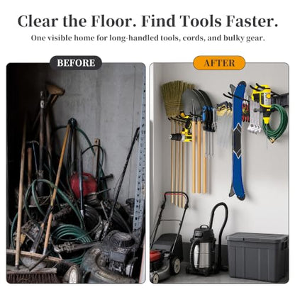 Garage Wall Organizer with Tool Rack - 49.5 Inch, 510 lb Capacity