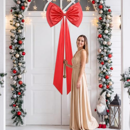 Red Extra Large Christmas Tree Topper Bow 31x79 Inches - Holiday Decor (Variation of THIS listing: Red / 2)