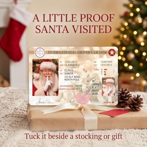 Santa Claus Lost Drivers License Christmas Tree Ornament - Holiday Novelty Decor