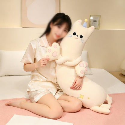 Yellow Long Cat Plush Hugging Pillow for Adults - 51in