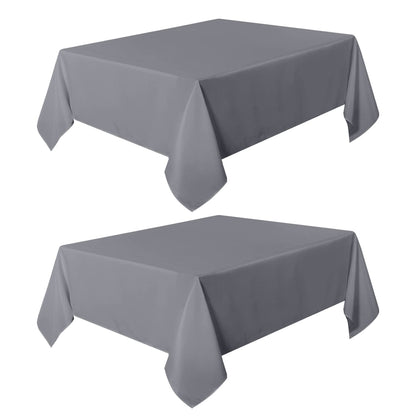 sancua 2 Pack Light Grey Tablecloth 54 x 54 Inch, Stain and Wrinkle Resistant Square Table Cloth - Washable Polyester Table Cover for Dining Table, Buffet Parties and Camping