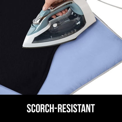 GORILLA GRIP The Original Ironing Board Cover and Pad, Silicone Coating, 400°F Scorch Resistant Thick Padding, Heavy Duty Iron Covers Standard Boards, Hook and Loop Fastener Strap, Blue 28x24