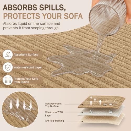 Waterproof Couch Cover for Dogs - Non-Slip Pet Sofa Protector, 36x71 Inches - Camel, 1 Piece