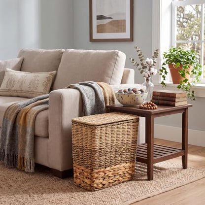 3 Gallon Wicker Trash Can with Lid & Removable Liner - Natural Home Decor