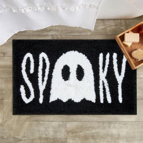 Halloween Bath Mat Non Slip Microfiber Rug 16x24 Inch - Ghost Spirit Design