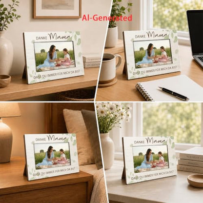 Mom Wooden Photo Frame - Holds 4x6 Inch Pictures, Gift for Mother, Birthday & Christmas