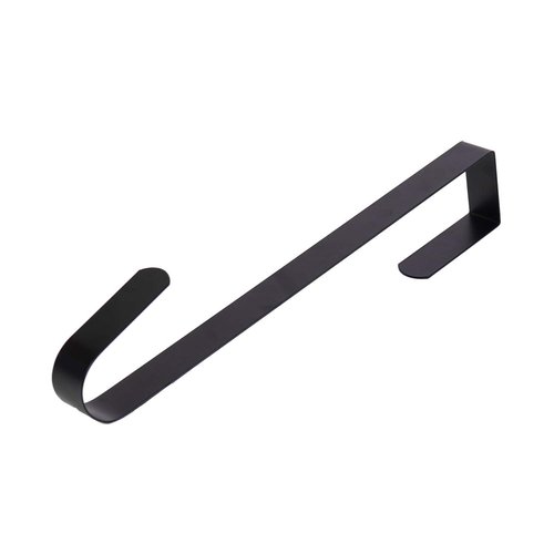 Sattiyrch 12" Wreath Hanger for Front Door,Steel Over The Door Hanger Hook,Wreath Door Hanger (Black,1)