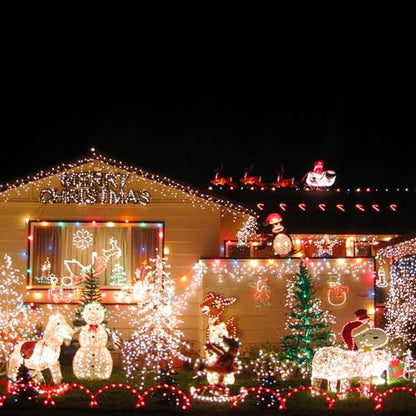 Outdoor Christmas String Lights 1000 LED Warm White with Remote & 8 Modes