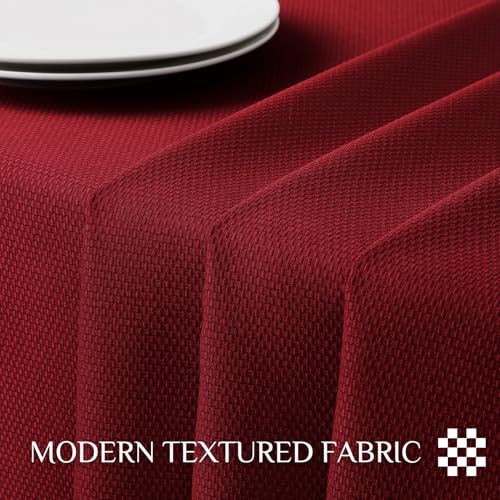 Red Christmas Rectangle Jacquard Tablecloth 60 x 84 Inches - Holiday Decor