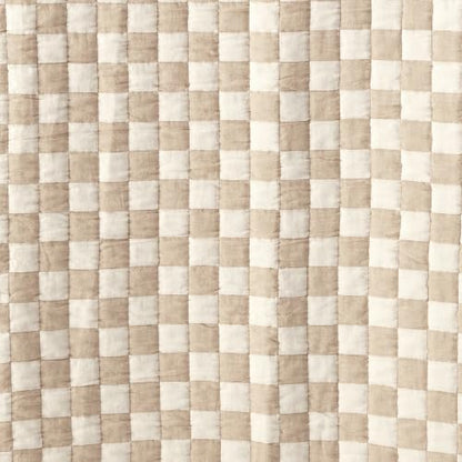 Lands' End Jacquard Quilted Cotton-Blend Coverlet King Camel Check - Layered Bedding