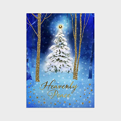 Christmas Greeting Card Set with Scripture - Snowy Scene Dual Pack, 24 Cards & Envelopes