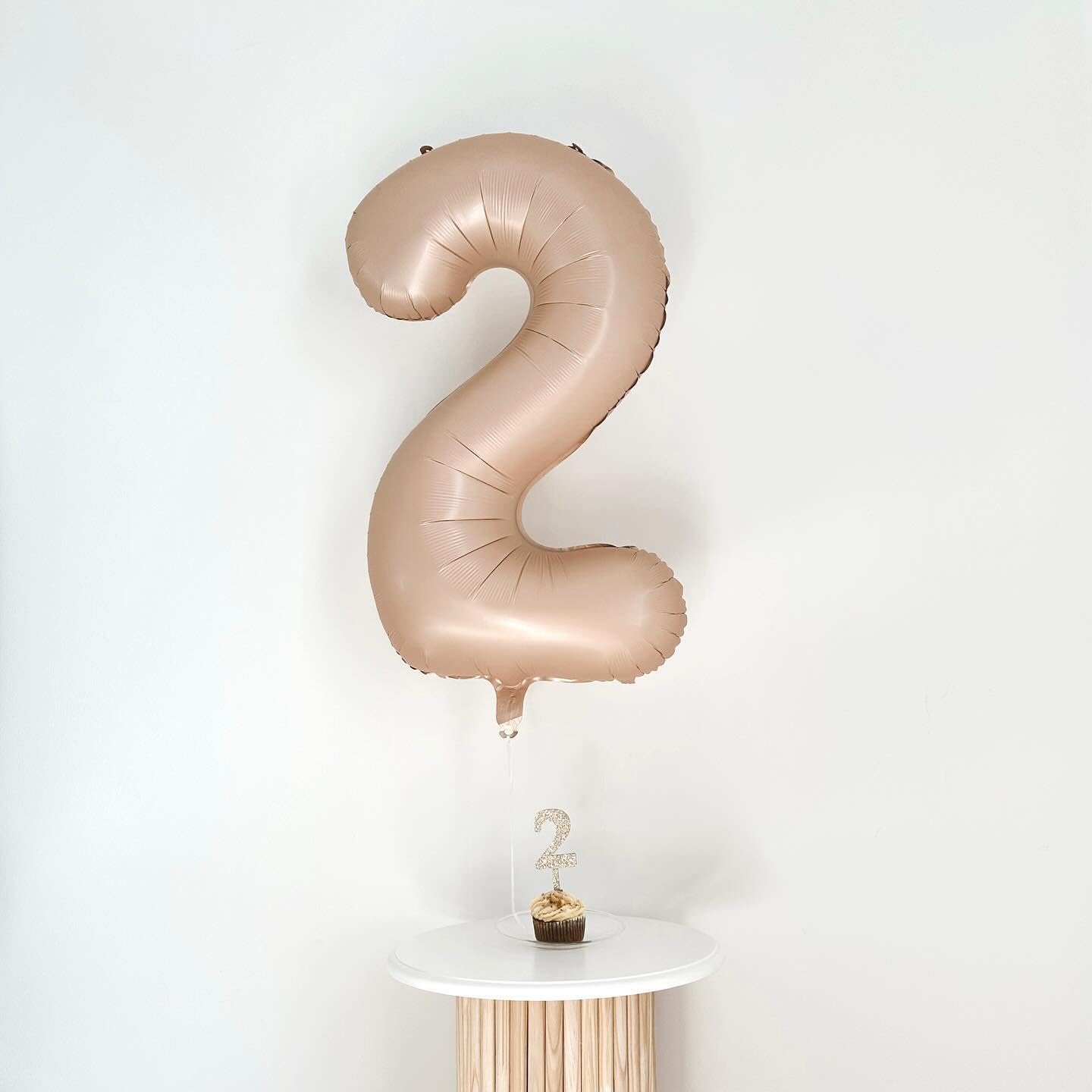 Balloon 7 - Light Brown 40 Inch Number Balloon | Beige Birthday Decoration for Kids & Adults