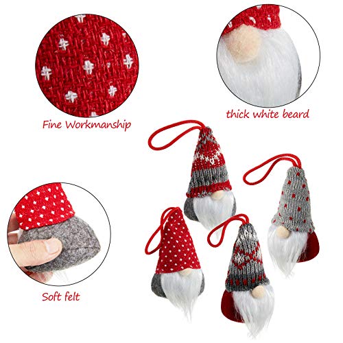 Christmas Gnome Ornaments Set - Felt & Knitted Holiday Tree Decorations