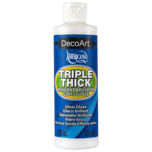 DecoArt Triple Thick Gloss Glaz, 8 fl oz Bottle,White Blue