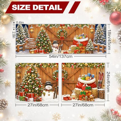Christmas Kitchen Curtains 3 Piece Set - Farmhouse Snowman & Holiday Decor Variation of THIS listing