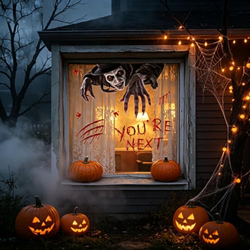Halloween Window Clings - Scary Witch Blood Text Static Decals - Variations of THIS listing