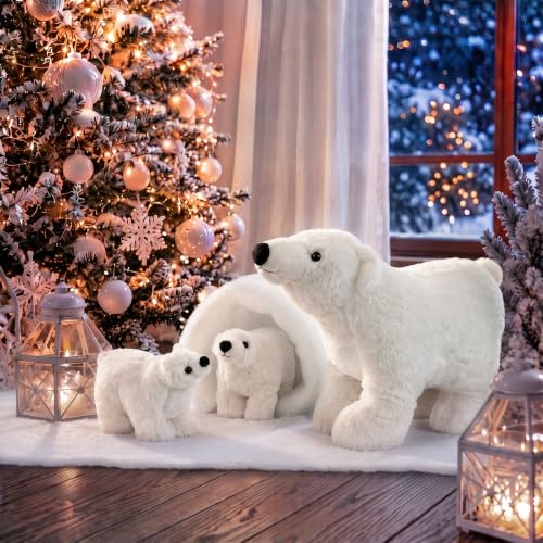 Christmas Wonderland Polar Bear Decor Set with Snow Blanket - Festive Holiday Display