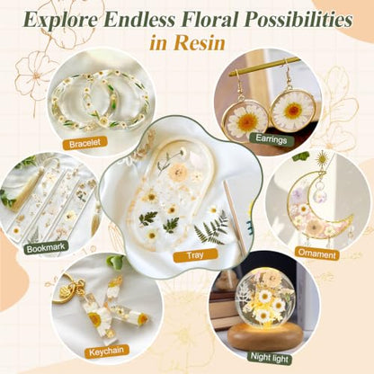 Boho Pressed Flowers Dried Florals for Scrapbooking Crafts & Home Décor - 120 PCS