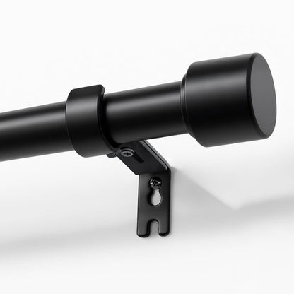 Joydeco Black Curtain Rods for Windows 32-120 Inch, 1 Inch Diameter Heavy Duty Adjustable Curtain Rods for Bedroom, Kitchen, Sliding Glass Door
