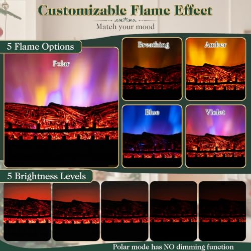 30-Inch Infrared Quartz Electric Fireplace with Remote Control - Pine Wood Version