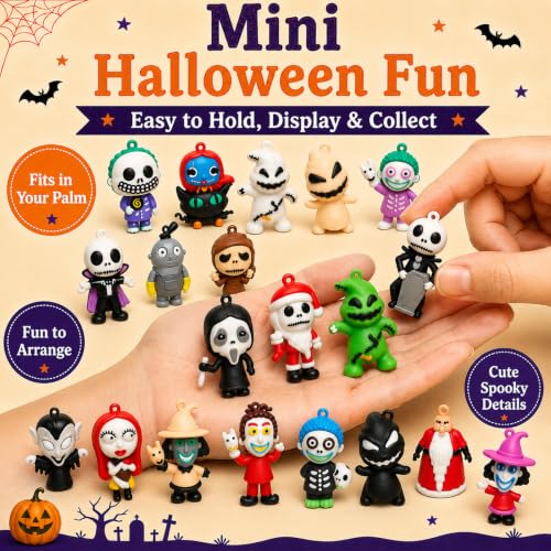 Halloween Nightmare Be Christmas Collectible Figures Set - 24 Mini Toys