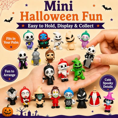 Halloween Nightmare Be Christmas Collectible Figures Set - 24 Mini Toys