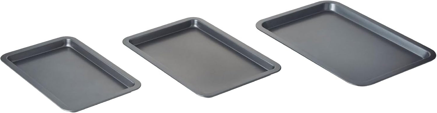 Nifty Cookie & Baking Sheets Set - Non-Stick Steel, Dishwasher & Oven Safe, Includes 3 Sizes
