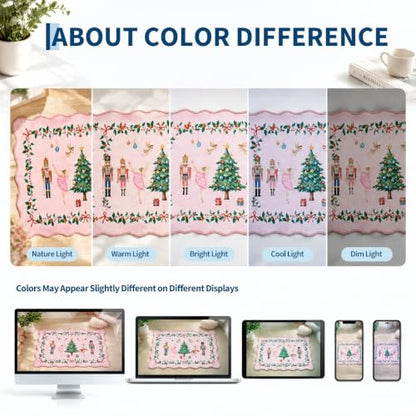 Garvee 2x6 Christmas Runner Rug - Pink Holiday Entryway Floor Mat