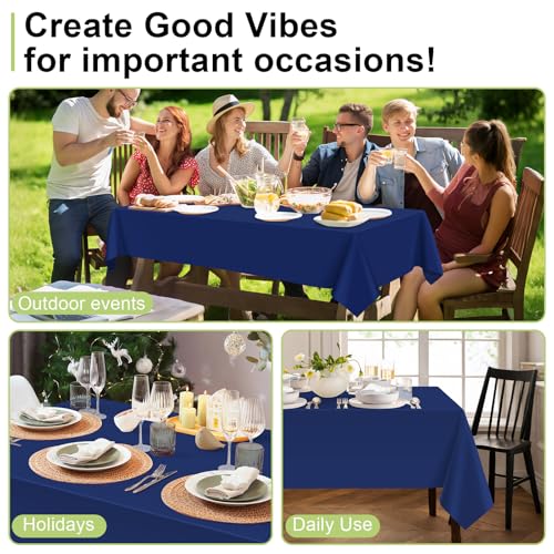 Disposable Navy Blue Plastic Tablecloth 54x108 Inches, 12 Pack – Party & Event Decor