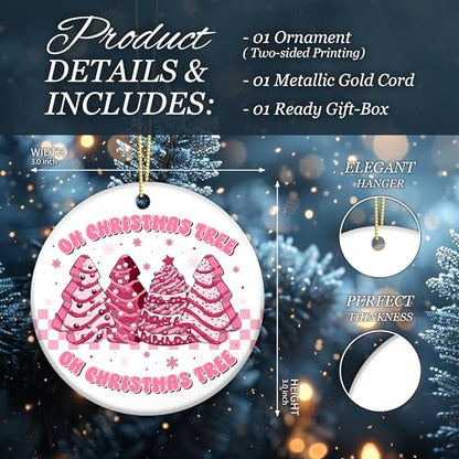Pink Christmas Tree Ornament - Cute Holiday Decor for Girls & Cookie Lovers